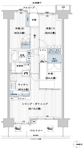 Floor plan. 3LDK, Price 26,900,000 yen, Occupied area 68.47 sq m , Balcony area 10.6 sq m