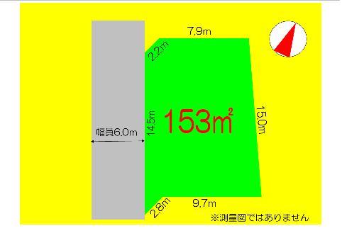 Compartment figure. Land price 15.8 million yen, Not a land area 153 sq m survey map.  There are building reference plan