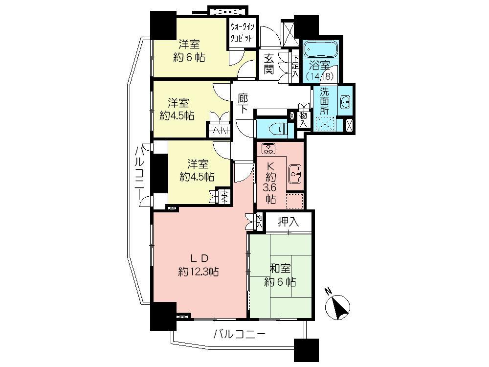 Floor plan. 4LDK + S (storeroom), Price 43,800,000 yen, Occupied area 83.88 sq m , Balcony area 17.05 sq m