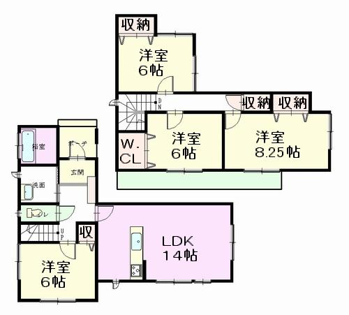 Floor plan. (B Building), Price 26,800,000 yen, 4LDK, Land area 130.98 sq m , Building area 96.88 sq m