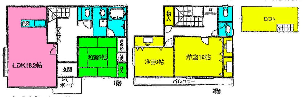 Floor plan. 45,800,000 yen, 3LDK, Land area 342.52 sq m , Building area 124.01 sq m