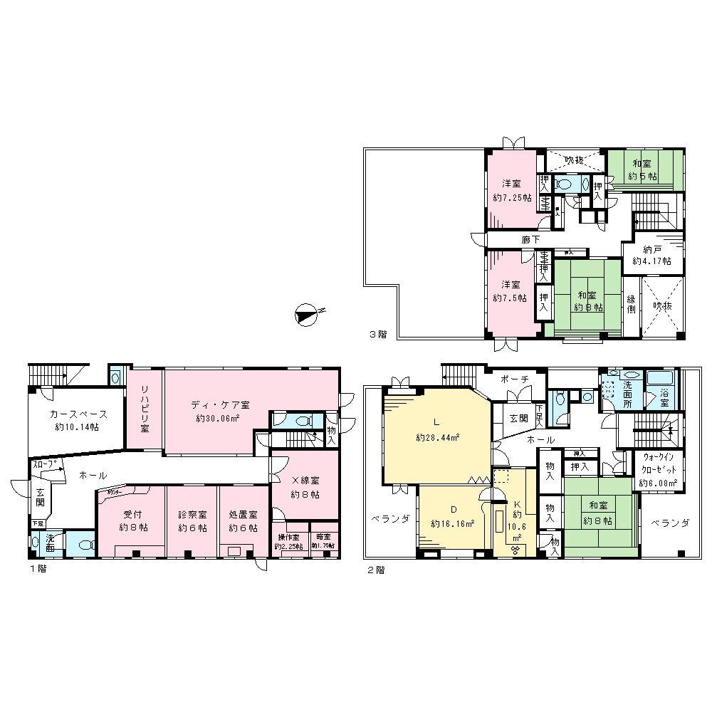 Floor plan. 74,840,000 yen, 5LDK + S (storeroom), Land area 264.4 sq m , Building area 364.31 sq m
