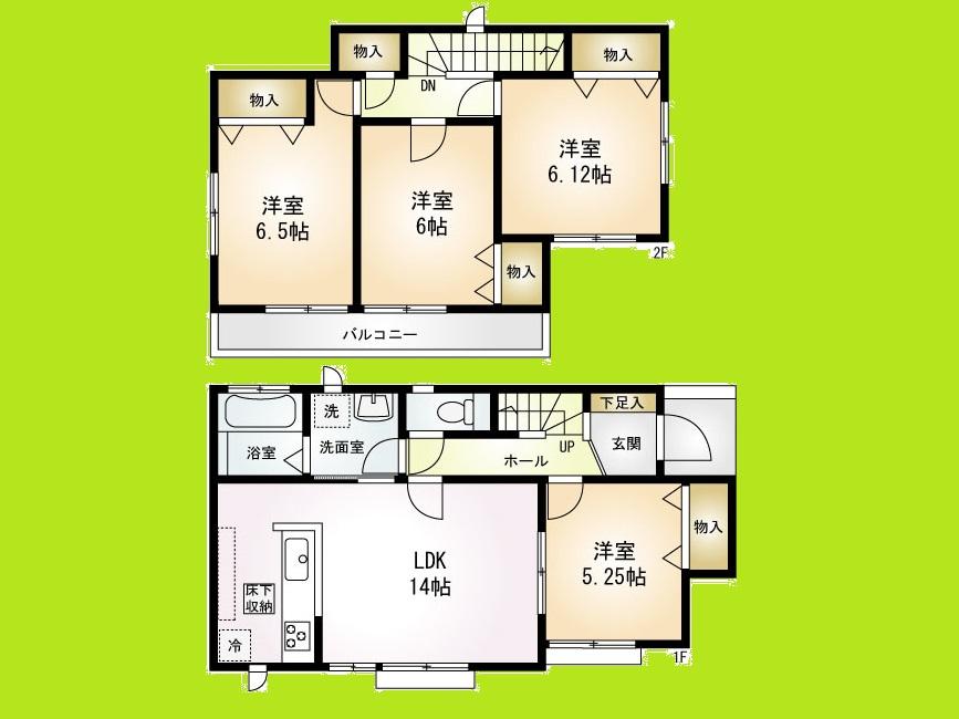 Floor plan. (C), Price 21,800,000 yen, 4LDK, Land area 176.14 sq m , Building area 91.29 sq m