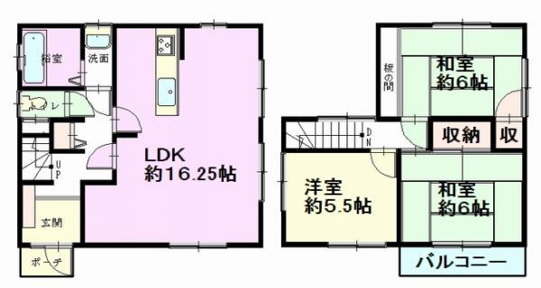 Floor plan. All rooms are two-sided lighting