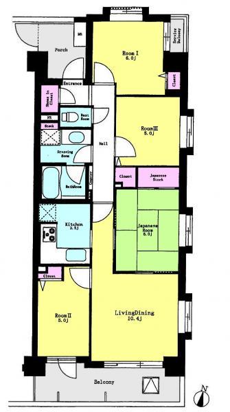 Floor plan. 4LDK, Price 21,800,000 yen, Occupied area 78.81 sq m , Balcony area 9.01 sq m