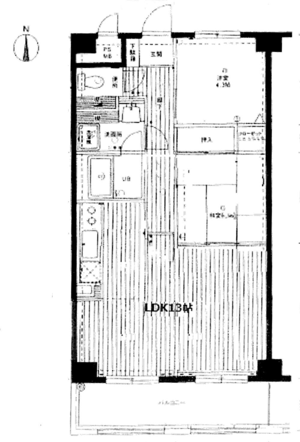 Floor plan. 2LDK, Price 11.8 million yen, Occupied area 55.04 sq m , Balcony area 8.4 sq m