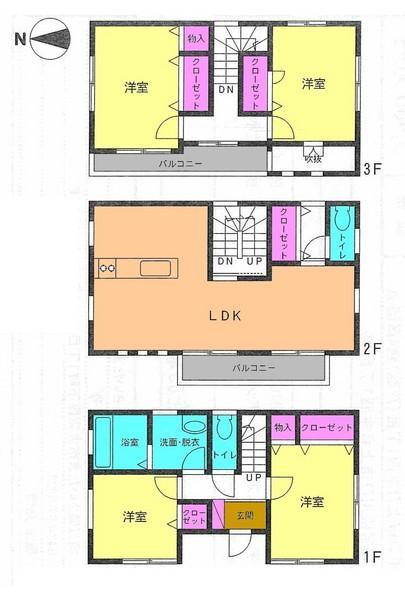 Floor plan. 24,900,000 yen, 4LDK, Land area 111.29 sq m , Building area 109.58 sq m