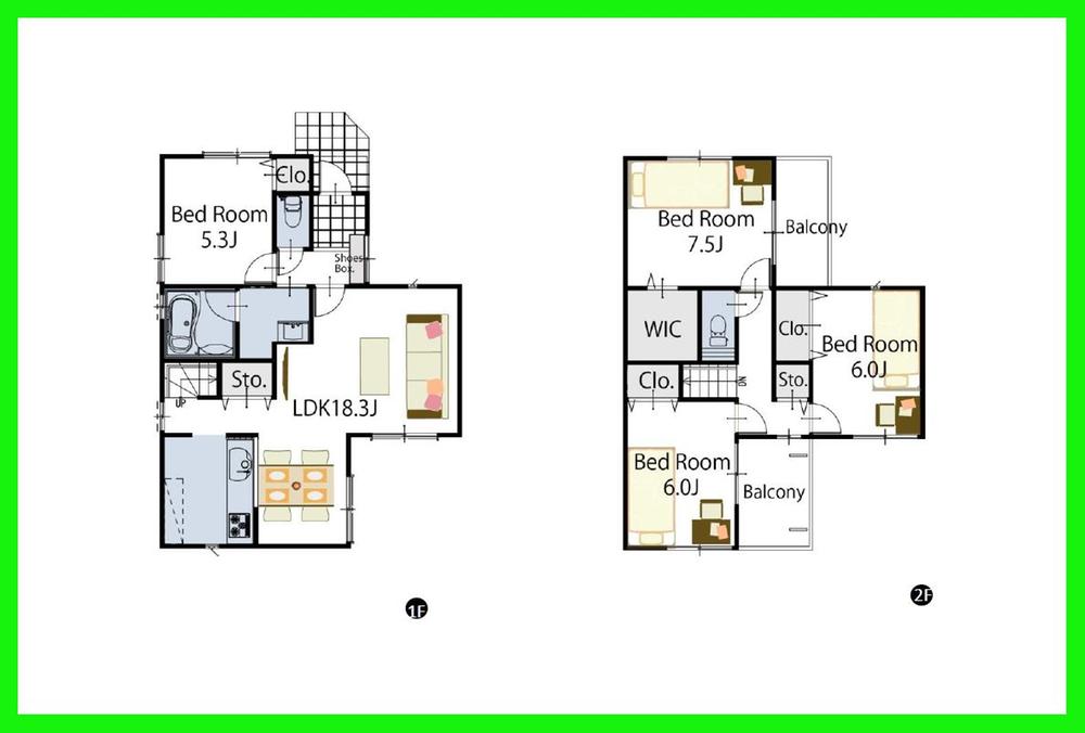 Floor plan. (D Building), Price 32,800,000 yen, 4LDK, Land area 101.21 sq m , Building area 99.15 sq m