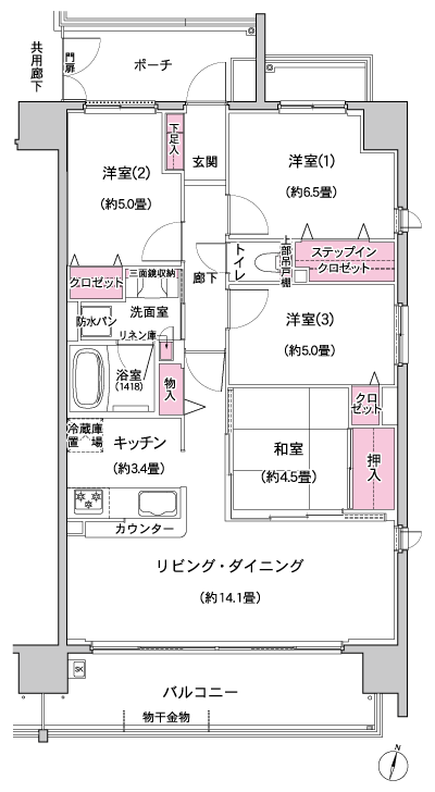 Floor: 4LDK + step-in closet, the area occupied: 83.4 sq m, Price: TBD
