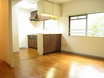 Living and room. Of the side counter system Kitchen