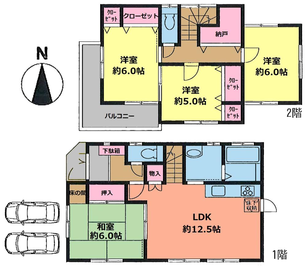 Floor plan. 29,800,000 yen, 4LDK + S (storeroom), Land area 100.41 sq m , Building area 90.25 sq m