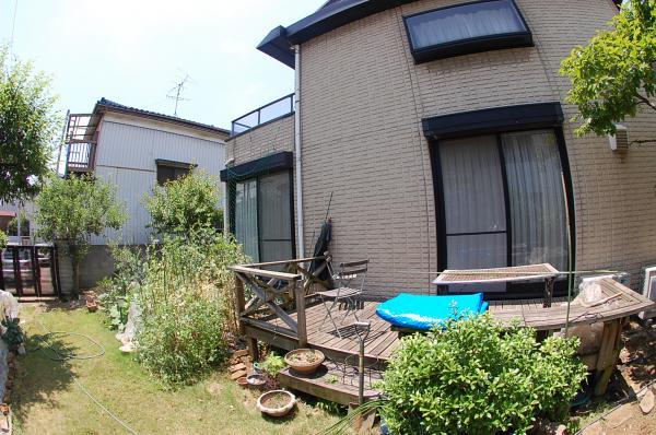 Garden. Yes wood deck
