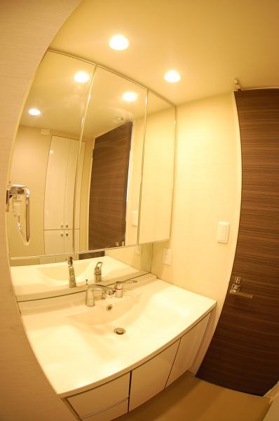 Wash basin, toilet. Wash basin with a shower of big success in the morning of the dressing