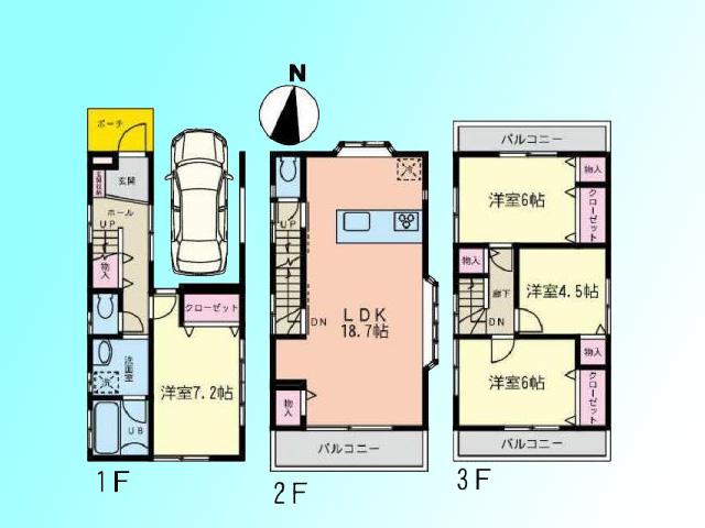 Floor plan. 32,800,000 yen, 4LDK, Land area 69.27 sq m , Building area 115.92 sq m