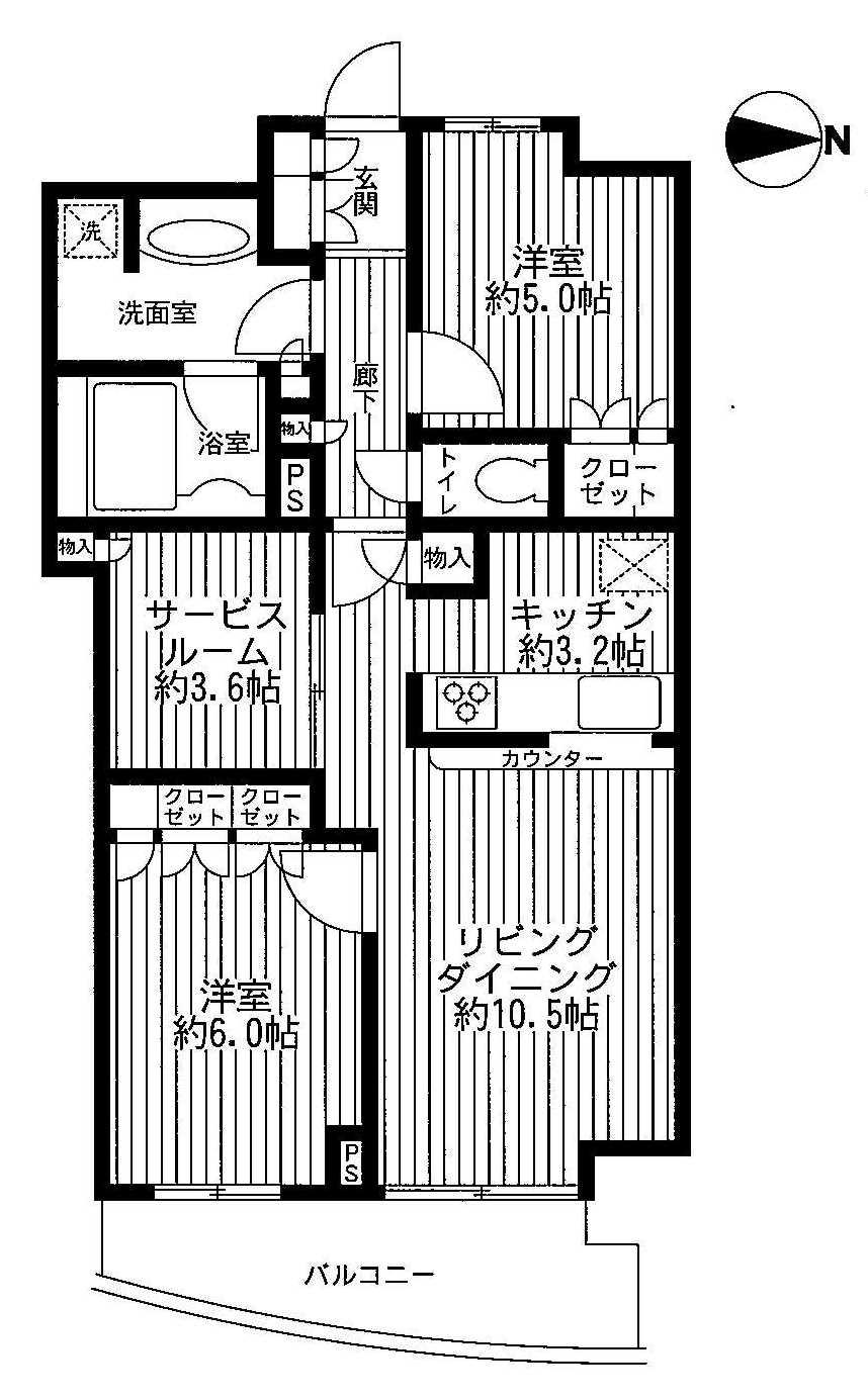 Floor plan. 2LDK + S (storeroom), Price 36,800,000 yen, Occupied area 66.07 sq m