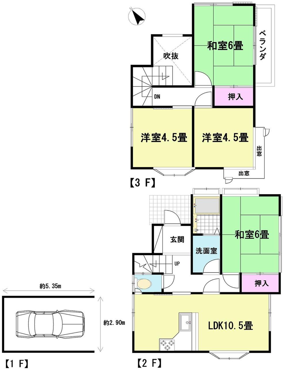 Floor plan. 12.8 million yen, 4LDK, Land area 100.58 sq m , Building area 88.45 sq m