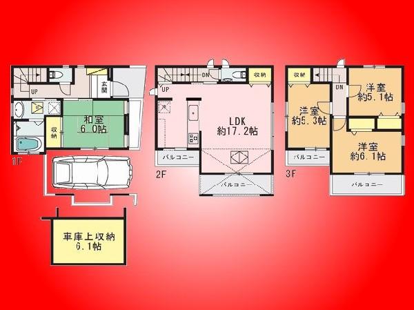 Floor plan. 38,800,000 yen, 4LDK, Land area 66.61 sq m , Building area 106.51 sq m