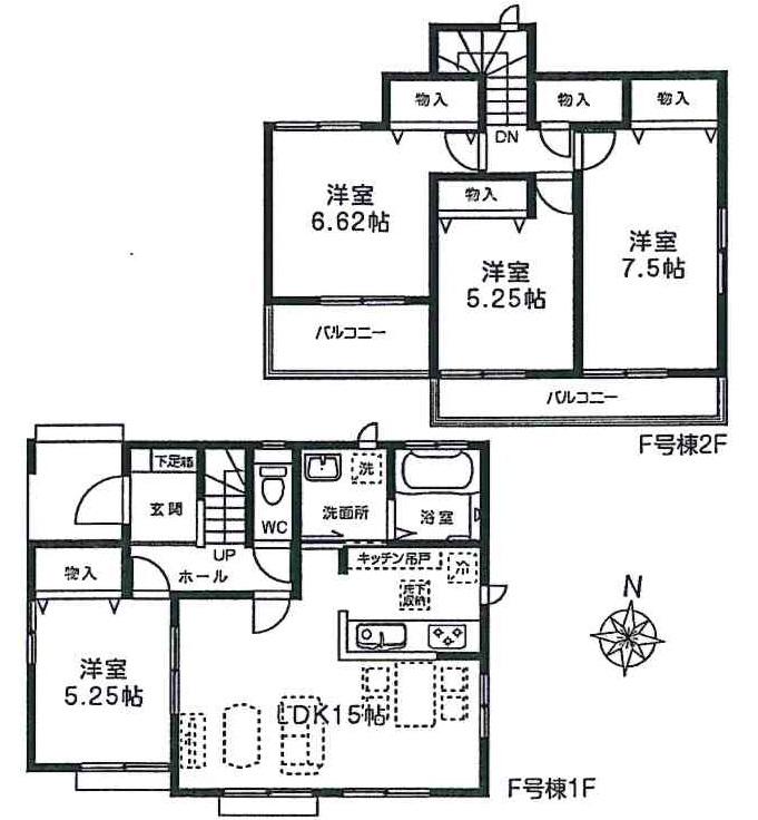 Floor plan. (F Building), Price 23.8 million yen, 4LDK, Land area 140.23 sq m , Building area 92.95 sq m