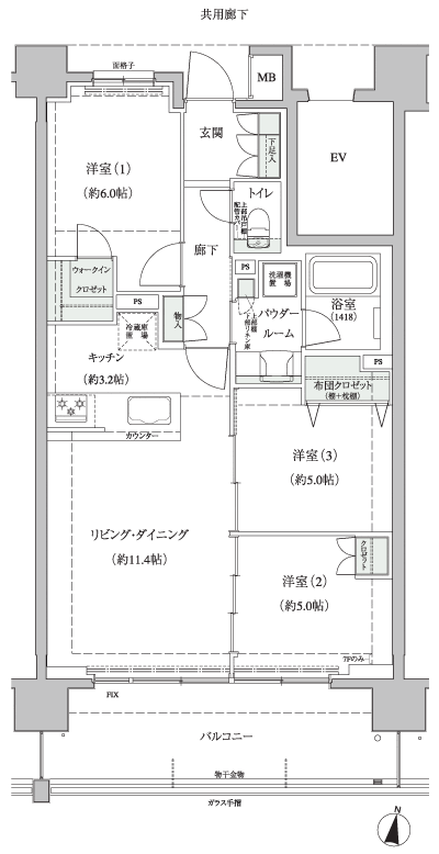 Floor: 3LDK + futon closet + walk-in closet, the occupied area: 68.87 sq m, Price: 29,980,000 yen, now on sale