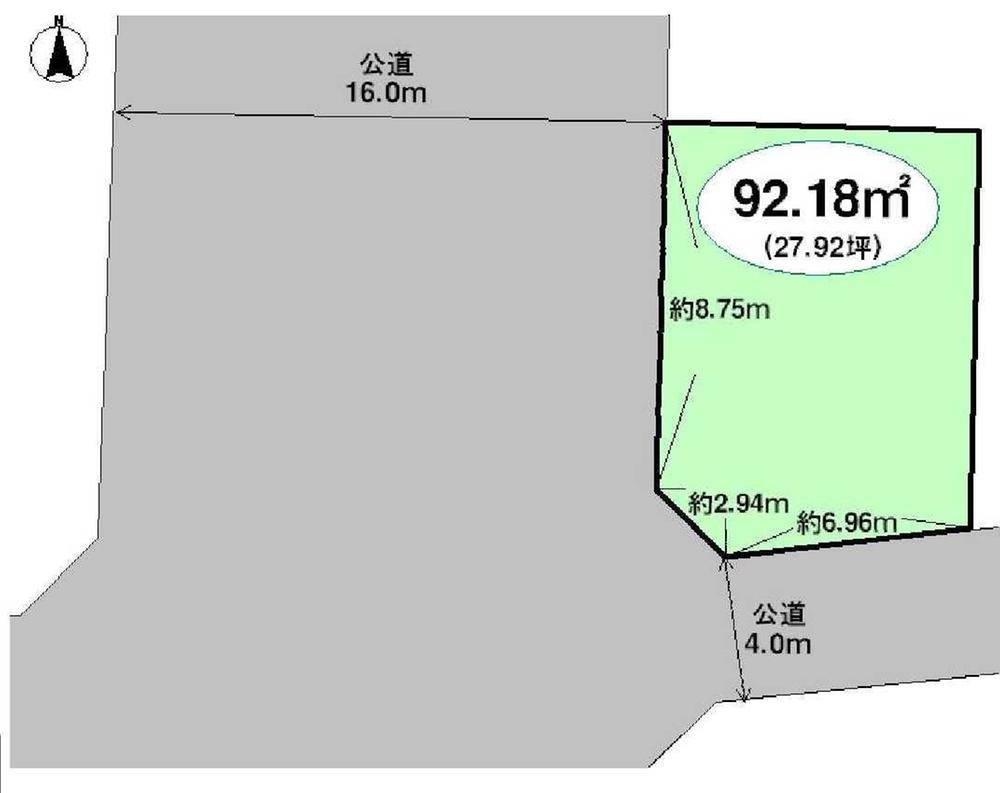 Compartment figure. Land price 23.8 million yen, Land area 92.18 sq m