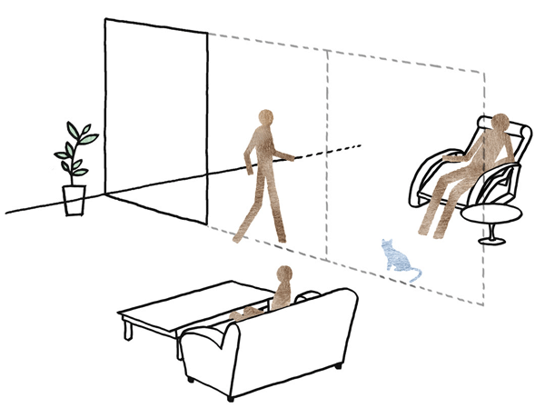Features of the building.  [Space that leads] Adopted a sliding door, It provides a flexible space that can be integrated to suit your lifestyle. (A type other / Conceptual diagram)