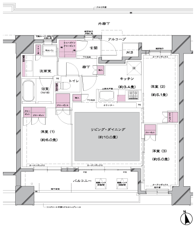Floor: 3LDK + SIC, the occupied area: 65.64 sq m, Price: 33,200,000 yen, now on sale