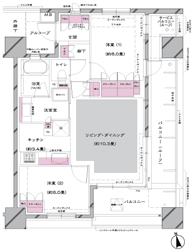 Floor: 2LDK, occupied area: 57.62 sq m, Price: 33,900,000 yen, now on sale