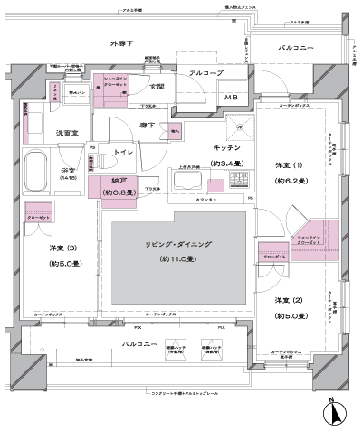 Floor: 3LDK + SIC + WIC + N, the occupied area: 68.85 sq m, Price: 36,900,000 yen, now on sale
