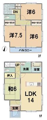 Floor plan. (1 Building), Price 23.8 million yen, 4LDK, Land area 103.43 sq m , Building area 96.05 sq m