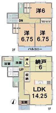 Floor plan. (3 Building), Price 19,800,000 yen, 3LDK+S, Land area 124.79 sq m , Building area 104.33 sq m