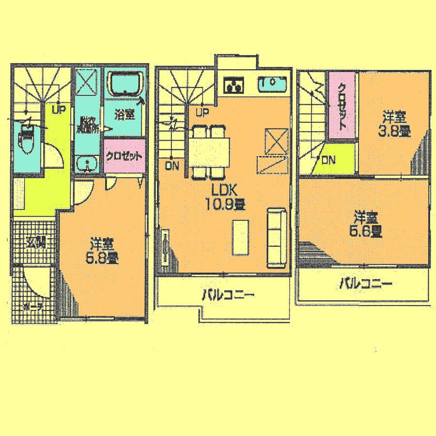 Floor plan. 22,300,000 yen, 3LDK, Land area 40.93 sq m , Building area 65.19 sq m located view in addition to this, It will be provided by the hope of design books, such as layout.