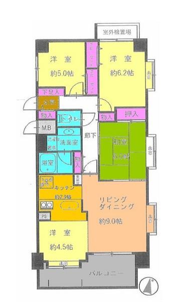 Floor plan. 3LDK, Price 19,800,000 yen, Occupied area 75.91 sq m , Balcony area 10.04 sq m