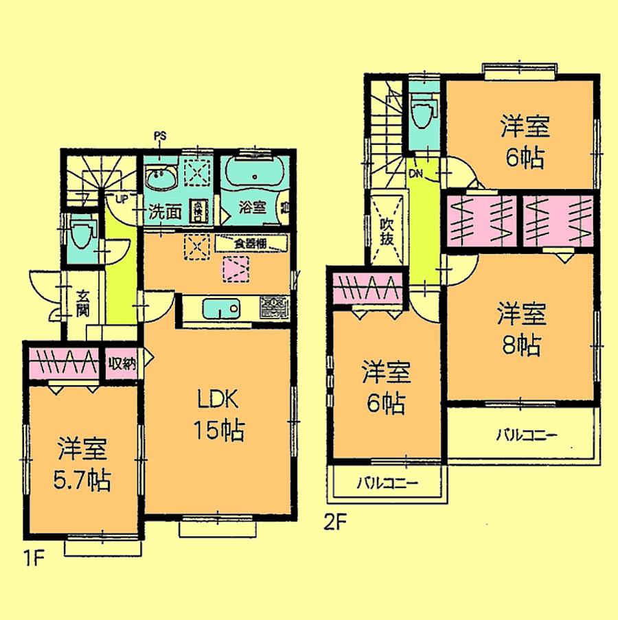 Floor plan. 22,800,000 yen, 4LDK, Land area 119.13 sq m , Building area 98.36 sq m located view in addition to this, It will be provided by the hope of design books, such as layout.