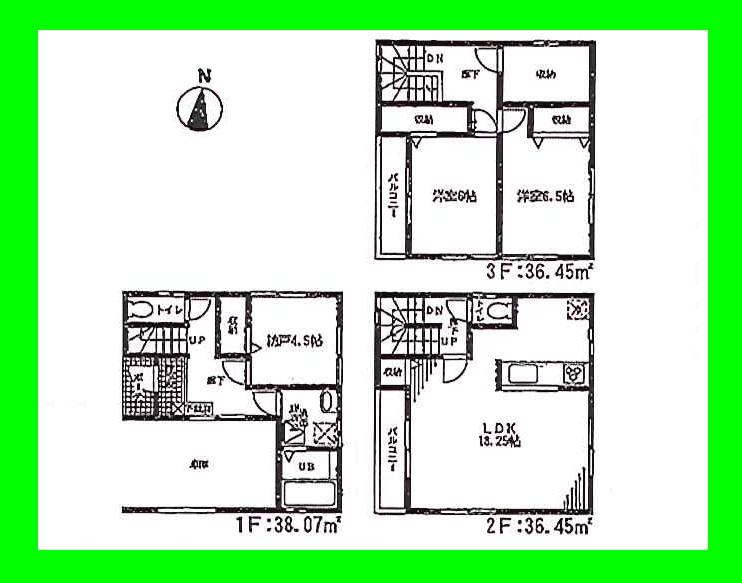 Floor plan. (1 Building), Price 40,800,000 yen, 2LDK+S, Land area 67.08 sq m , Building area 110.97 sq m