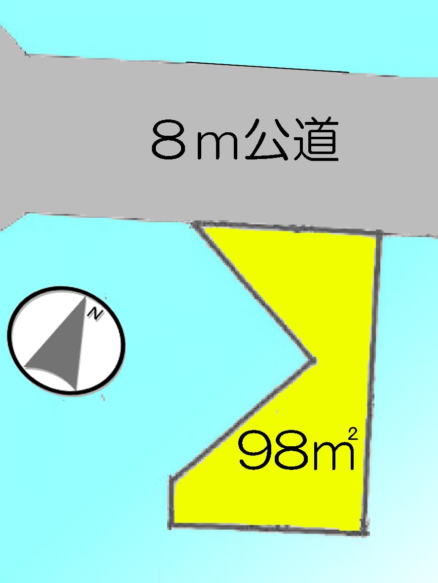 Compartment figure. Land price 17.8 million yen, Land area 98 sq m