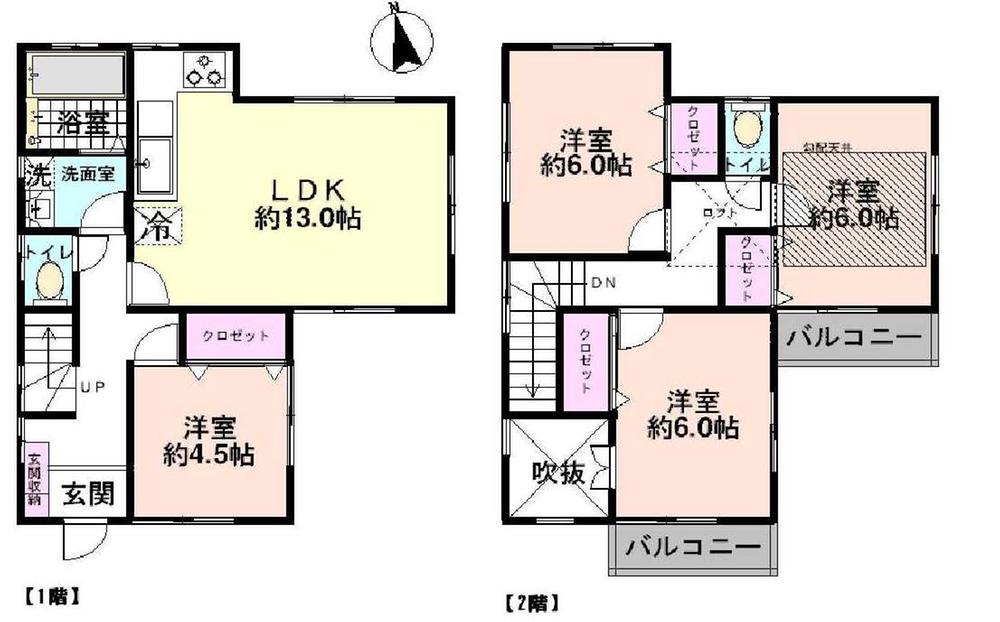 Floor plan. 21,800,000 yen, 4LDK, Land area 100 sq m , Building area 86.67 sq m