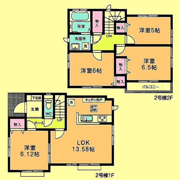 Floor plan. Price 26,800,000 yen, 4LDK, Land area 106.7 sq m , Building area 87.88 sq m