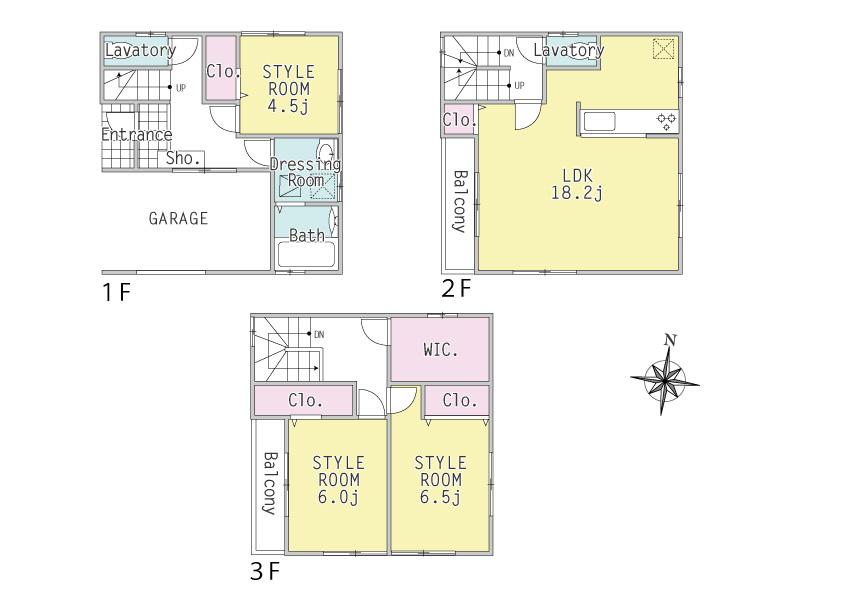 Floor plan. (1 Building), Price 38,800,000 yen, 3LDK, Land area 67.08 sq m , Building area 110.97 sq m