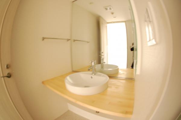 Wash basin, toilet. Large washbasin