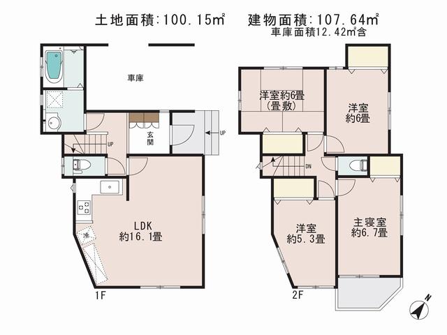 Floor plan. (6), Price 24.4 million yen, 3LDK, Land area 100.15 sq m , Building area 95.22 sq m