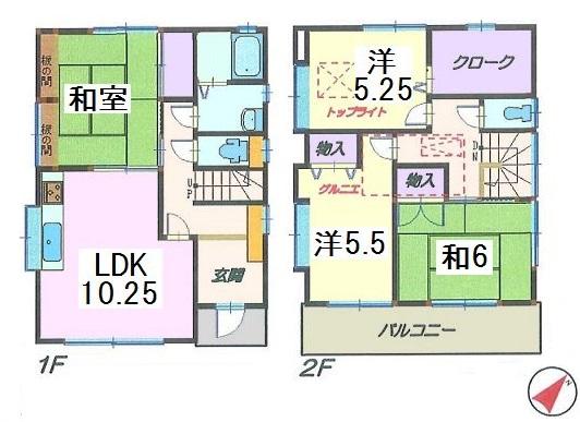 Floor plan. 23.8 million yen, 4LDK, Land area 100.01 sq m , Building area 89.84 sq m