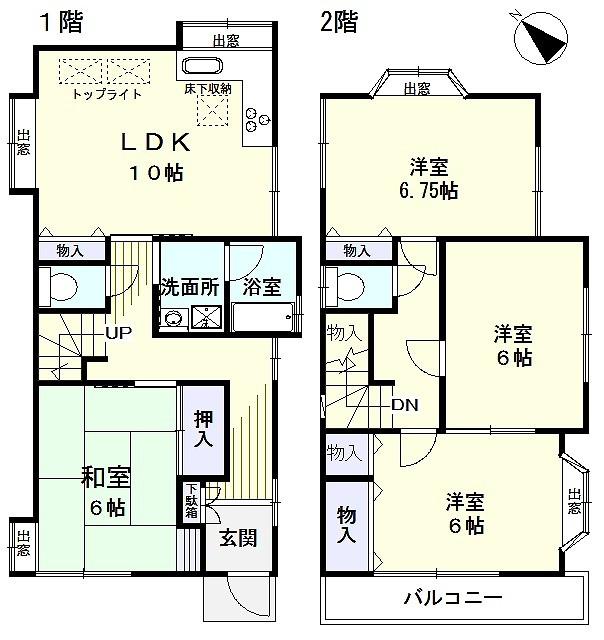 Floor plan. 27,800,000 yen, 4LDK, Land area 100.26 sq m , 4LDK, including a building area of ​​89.06 sq m Japanese-style room