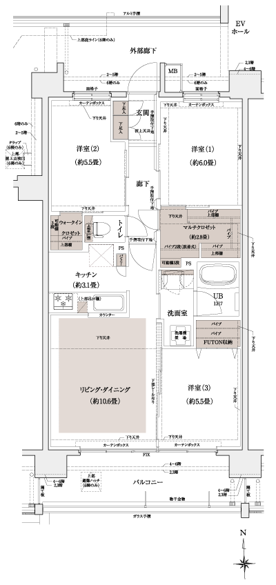 Floor: 3LDK + WIC + MC, occupied area: 70 sq m, Price: 33,480,000 yen, now on sale