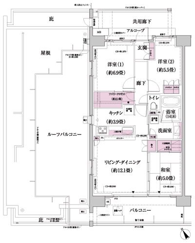Floor: 3LDK + FC (family closet), the occupied area: 74.97 sq m