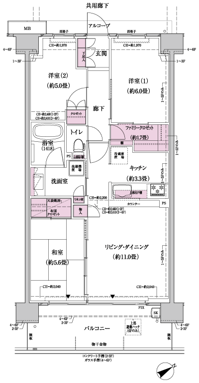 Floor: 3LDK + FC (family closet), the occupied area: 68.93 sq m