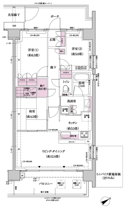 Floor: 3LDK + N (storeroom), the occupied area: 72.32 sq m