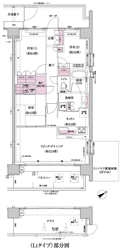 Floor: 3LDK + N (storeroom), the occupied area: 72.32 sq m