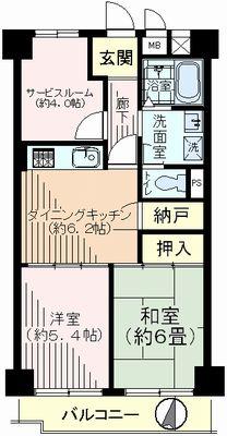 Floor plan. 2DK + S (storeroom), Price 12.8 million yen, Footprint 52 sq m , Balcony area 6.06 sq m