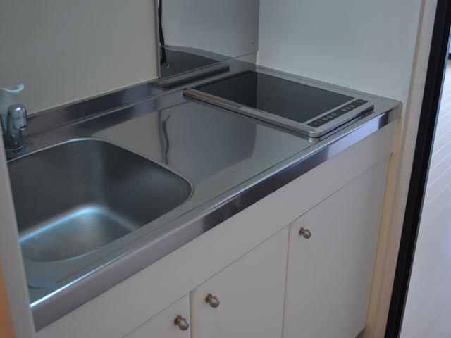 Kitchen. Because the two-burner electric stove is easy to cook!