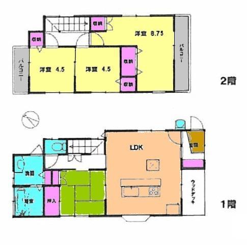 Floor plan. 25,900,000 yen, 4LDK, Land area 119.86 sq m , Building area 81.14 sq m